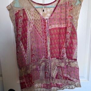 Pink Patterned Women's Top